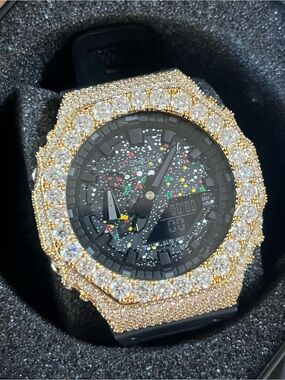 G-Shock Gold Bezel Black Dial Watch